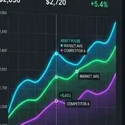 Rental rate trend chart from the Reath AI platform, tracking a property against the market average